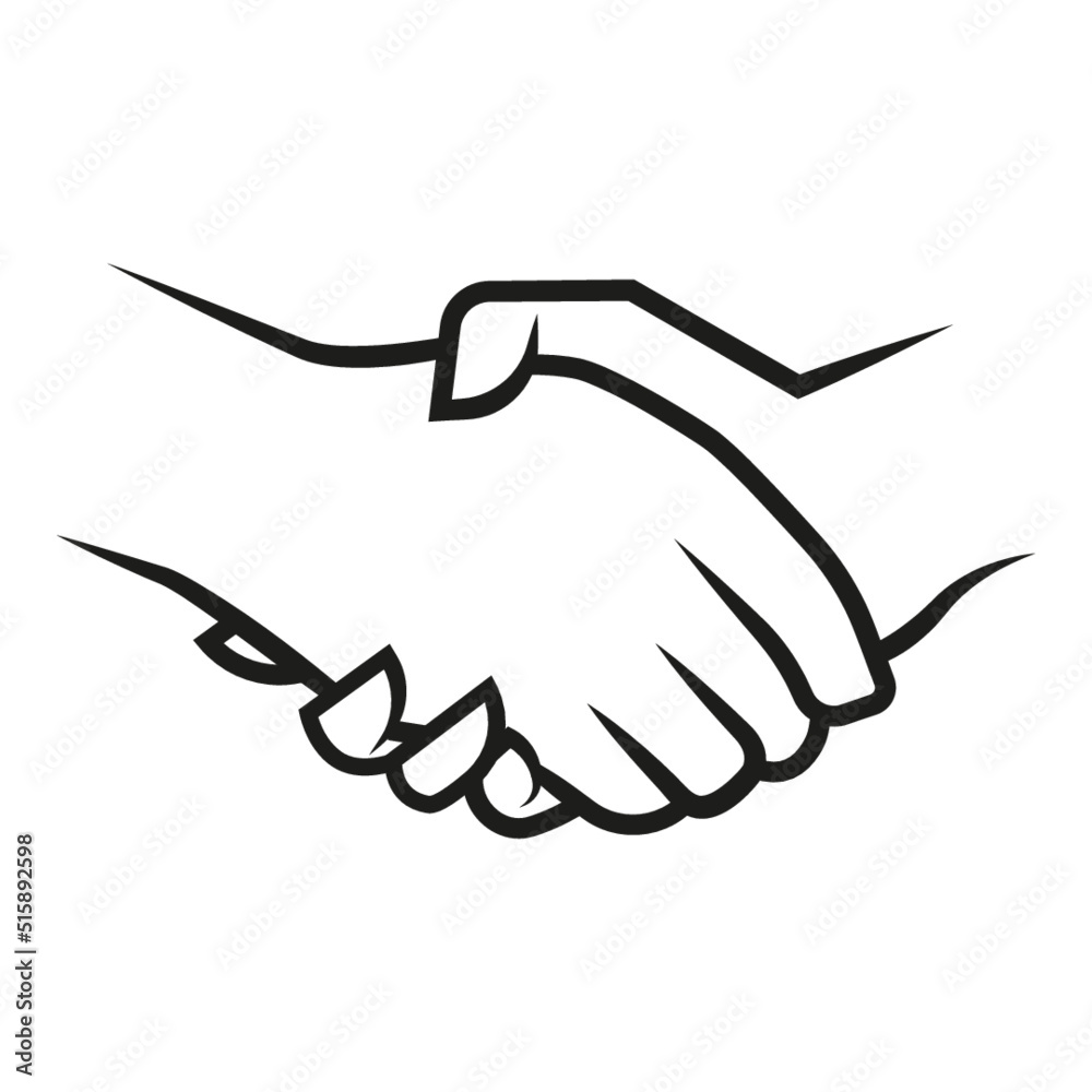 handshake icon, vector illustration. Business agreement, outline symbol, sign handshake icon, vector illustration. Business agreement, outline symbol, sign