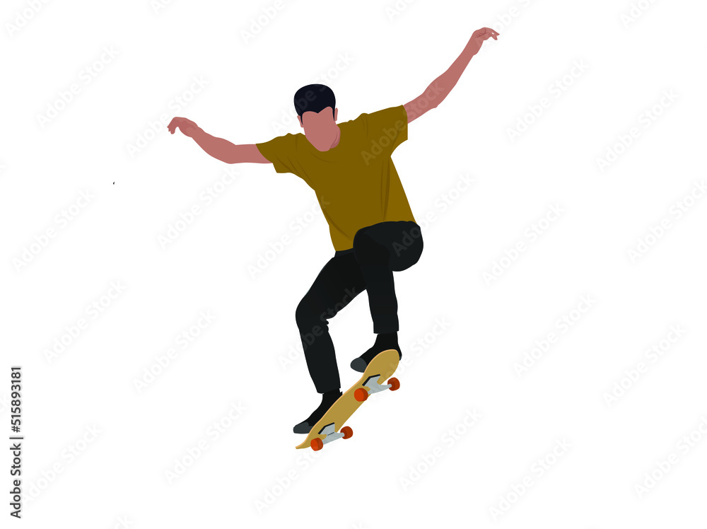 skateboard player vector
