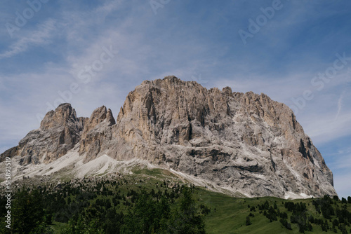Panoramic view on Seceda mountains in Val Gardena