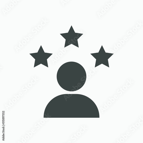 Person user experience rate stars outline icon vector for mobile concept and web design