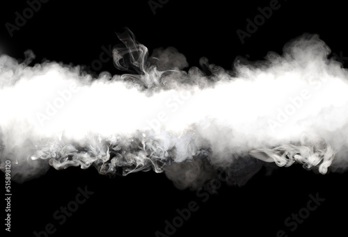 Abstract black and white smoke blot. Wave horizontal contrast copy space background..