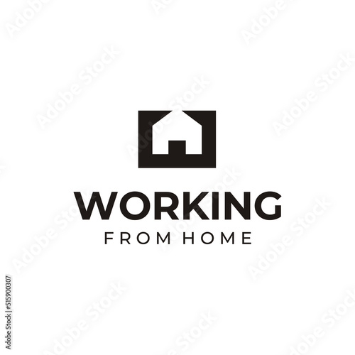 Initial Letter W Work with House Home shape logo design