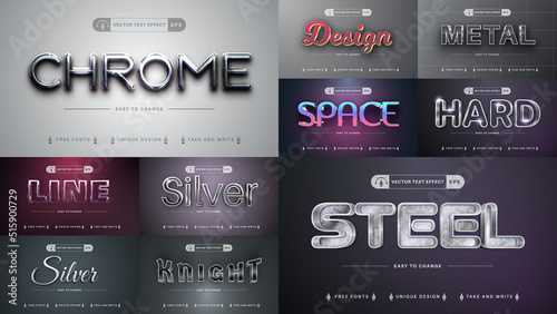 Set 10 Editable Text Effects, Font Styles