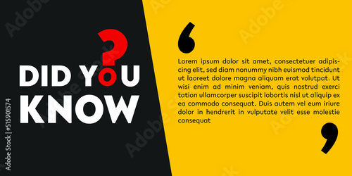 did you know sign on white background photo