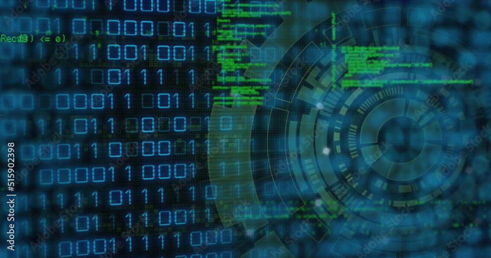 Image of data processing over black background Image of data processing over black background