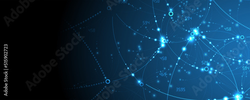 Neural network concept. Connected cells with links. High technology process. Abstract background