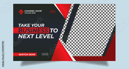 Fully Editable youtube thumbnail design for youtube videos customizable video thumbnail design video cover thumbnail template for social media concept. 
