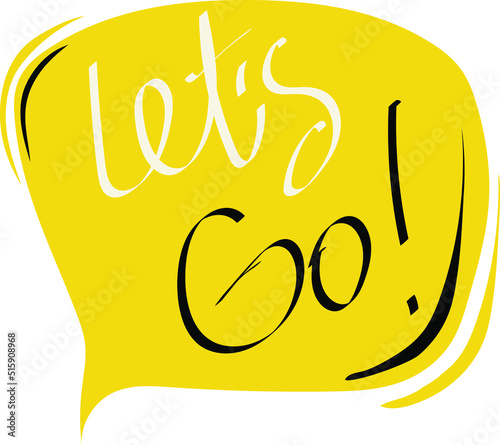 Let's GO! retro speech balloon