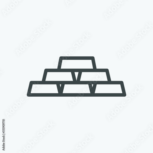 Gold bar vector icon. Isolated business and finance icon vector design. Designed for web and app design interfaces.