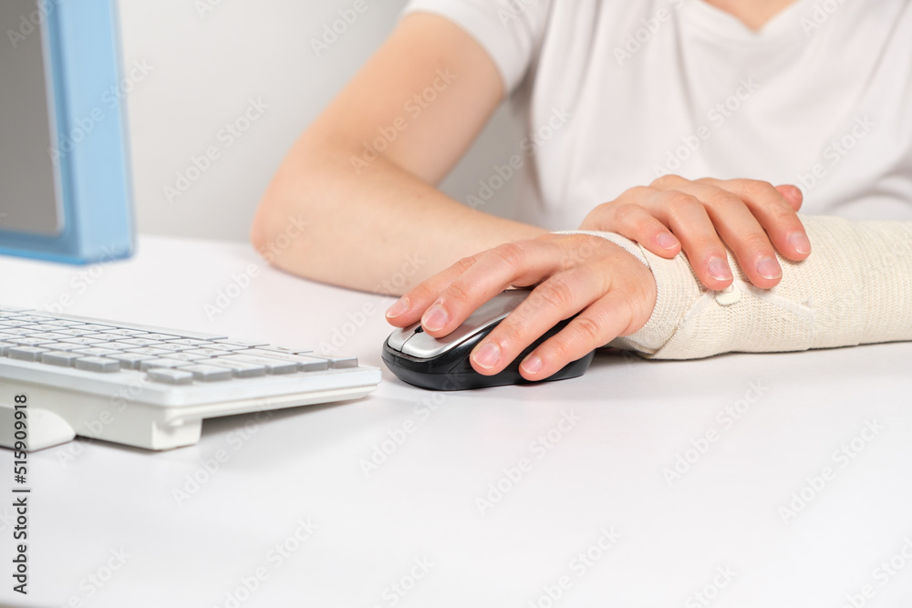 Bandage of elvstick bandage on a person's wrist, carpal tunnel syndrome Bandage of elvstick bandage on a person's wrist, carpal tunnel syndrome