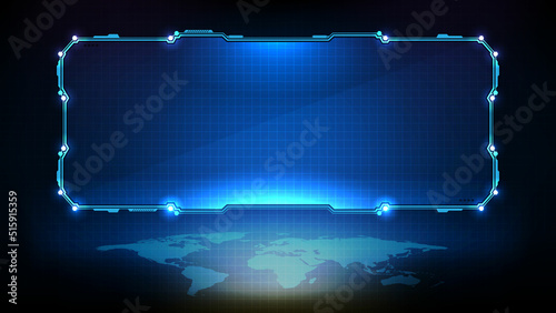 abstract background of sci fi frame, hud ui, lower third button bar