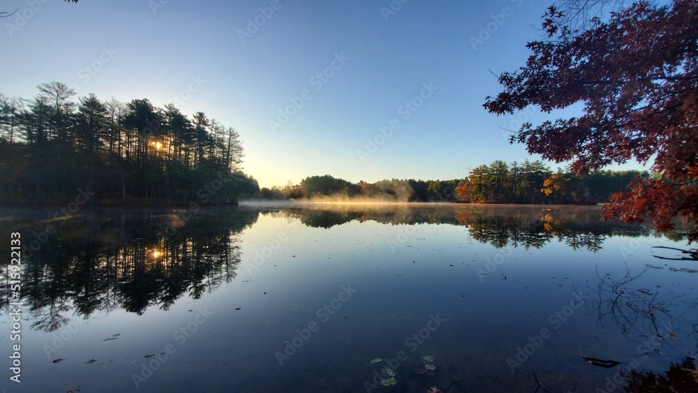 sunset over the lake