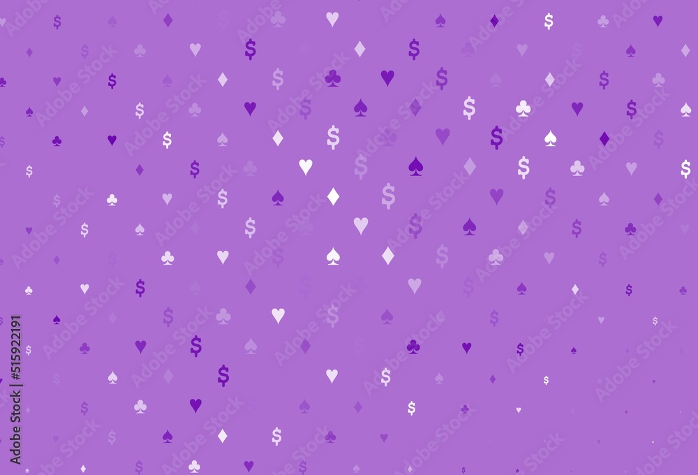 Light purple vector pattern with symbol of cards.