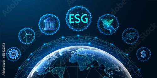 Concept of environmental social governance ESG business with sustainable global management goals
