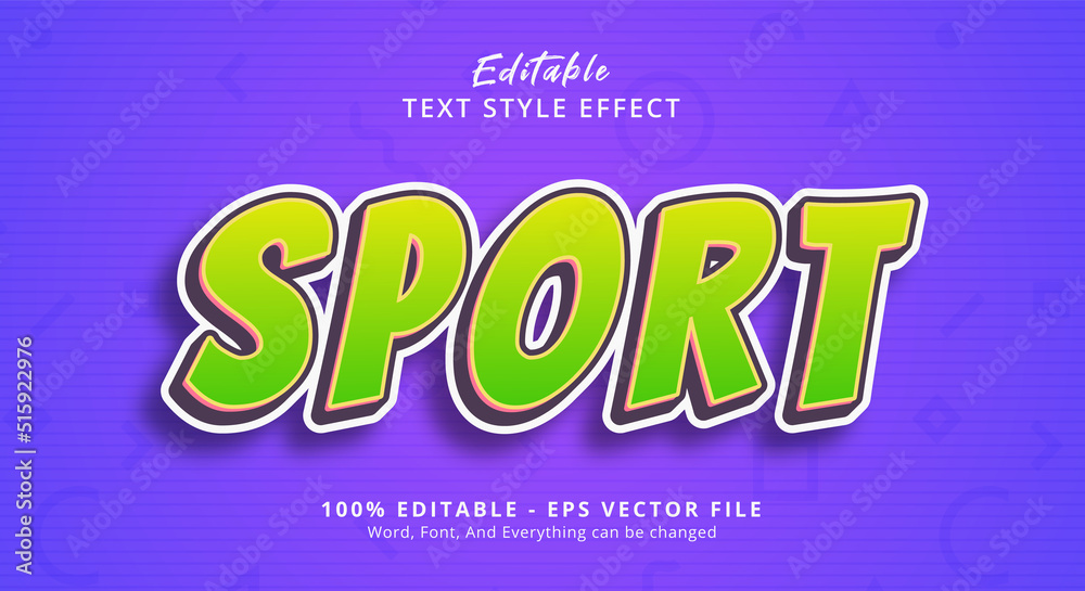 Sport Text Style Effect, Editable Text Effect Sport Text Style Effect, Editable Text Effect