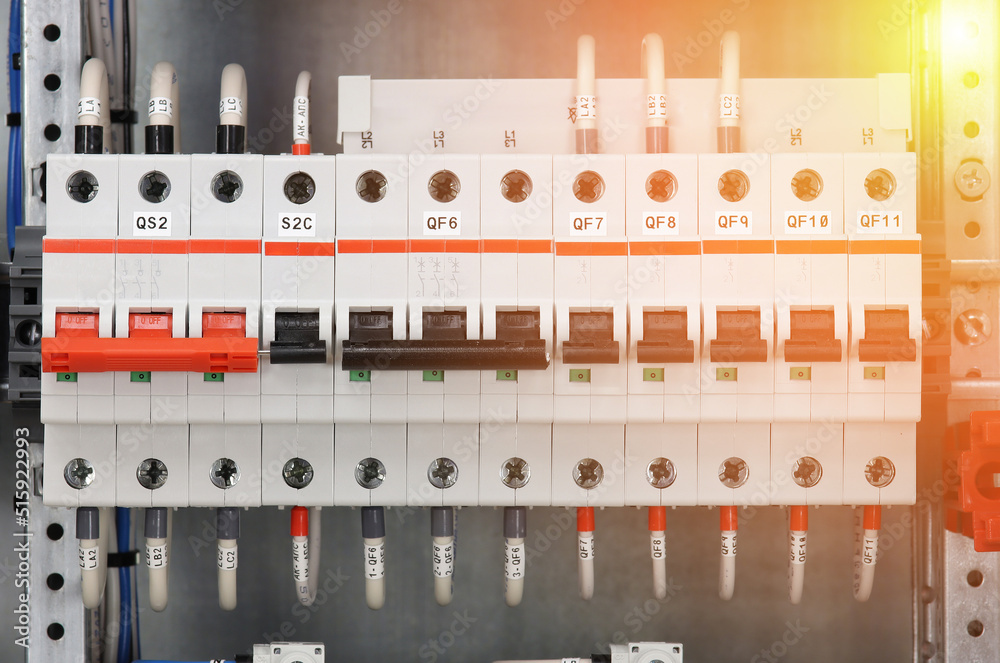  Circuit breakers for load protection in the electrical control panel.