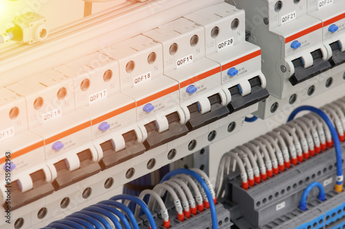 Differential current circuit breakers for load protection in the electrical control panel.
