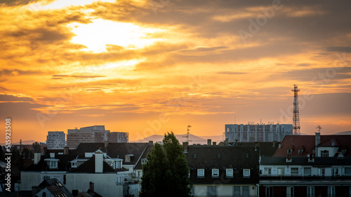 Sunrise in Strasbourg in France on July 2022