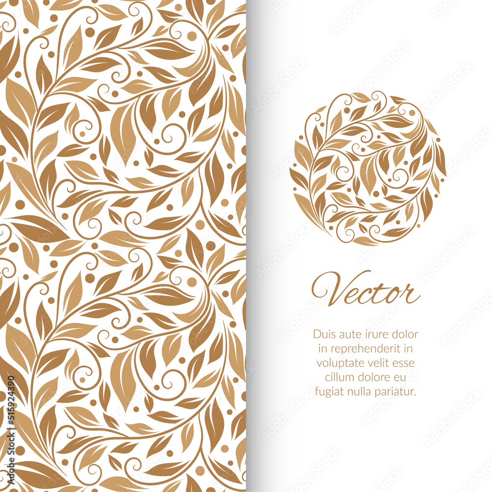 Beige and white abstract greeting card design. Luxury vector ornament  template. Great for invitation, flyer, menu, brochure, postcard, background,  wallpaper, decoration, packaging or any desired idea. Stock Vector | Adobe  Stock
