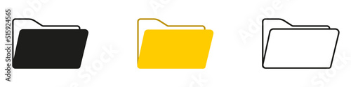 File folder icon set. Isolated on white background. Vector illustration eps10