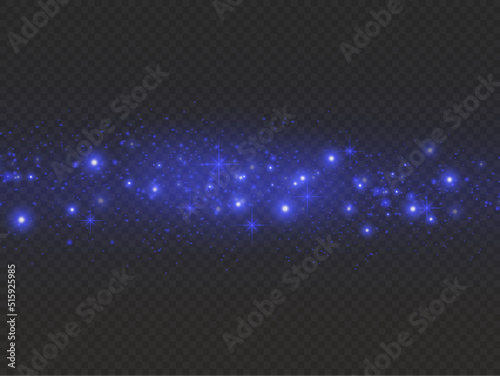 Blue blur dust sparks, glow star light glare bokeh © ANATOLII