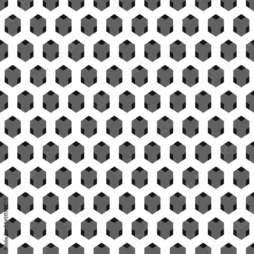 Honeycomb wallpaper. Repeated color polygons tessellation on white background. Seamless surface pattern design with regular hexagons. Hexagonal grid motif. Digital paper for web designing. Vector art.