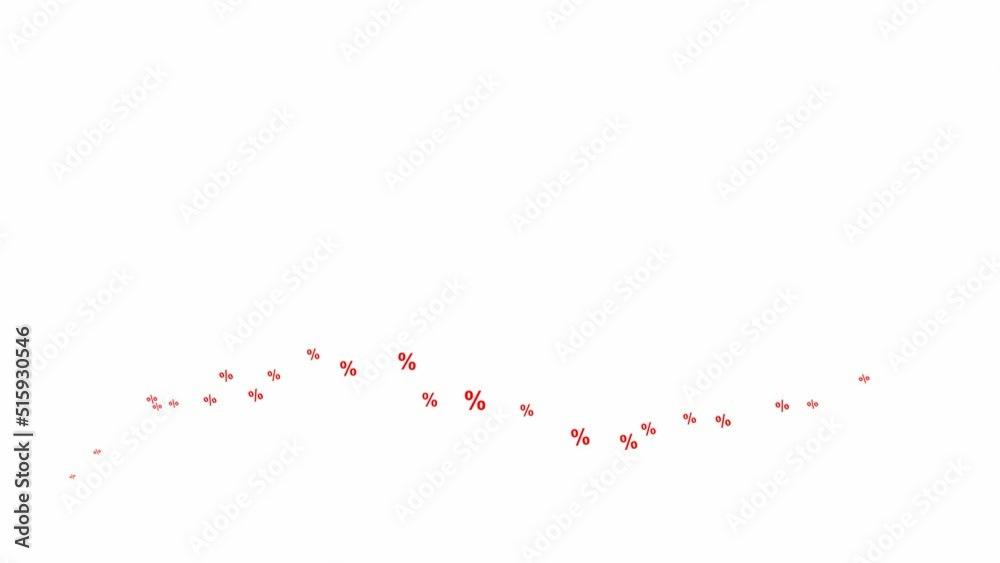 Animated red percents fly fly from left to right. Flying percents. Concept of sale, discount, promotion. Vector illustration isolated on the white background. Animated red percents fly fly from left to right. Flying percents. Concept of sale, discount, promotion. Vector illustration isolated on the white background.