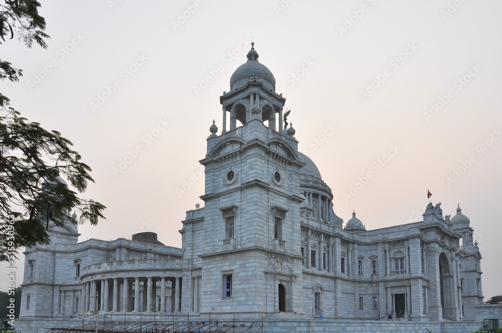 British Queen Victoria Memorial, a tourist attraction in Kolkata, West Bengal, India