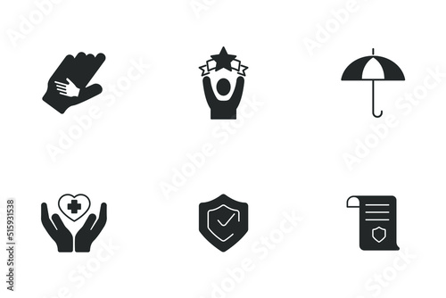 Health insurance icons set . Health insurance pack symbol vector elements for infographic web