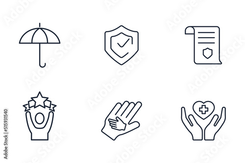 Health insurance icons set . Health insurance pack symbol vector elements for infographic web