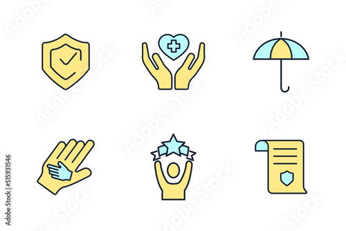 Health insurance icons set . Health insurance pack symbol vector elements for infographic web