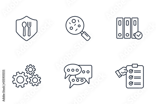 ISO 22000 food safety icons set . ISO 22000 food safety pack symbol vector elements for infographic web photo