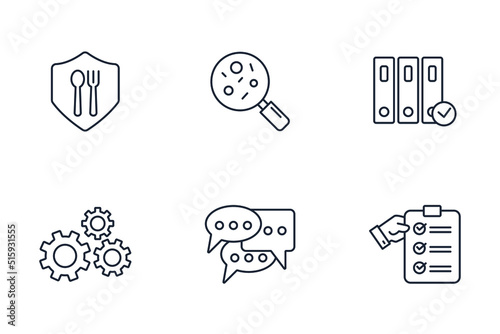 ISO 22000 food safety icons set . ISO 22000 food safety pack symbol vector elements for infographic web
