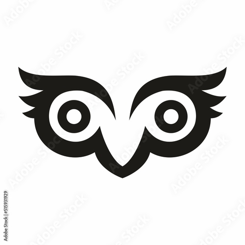 Vector illustration Logo owl eyes template icon for sign or emblem