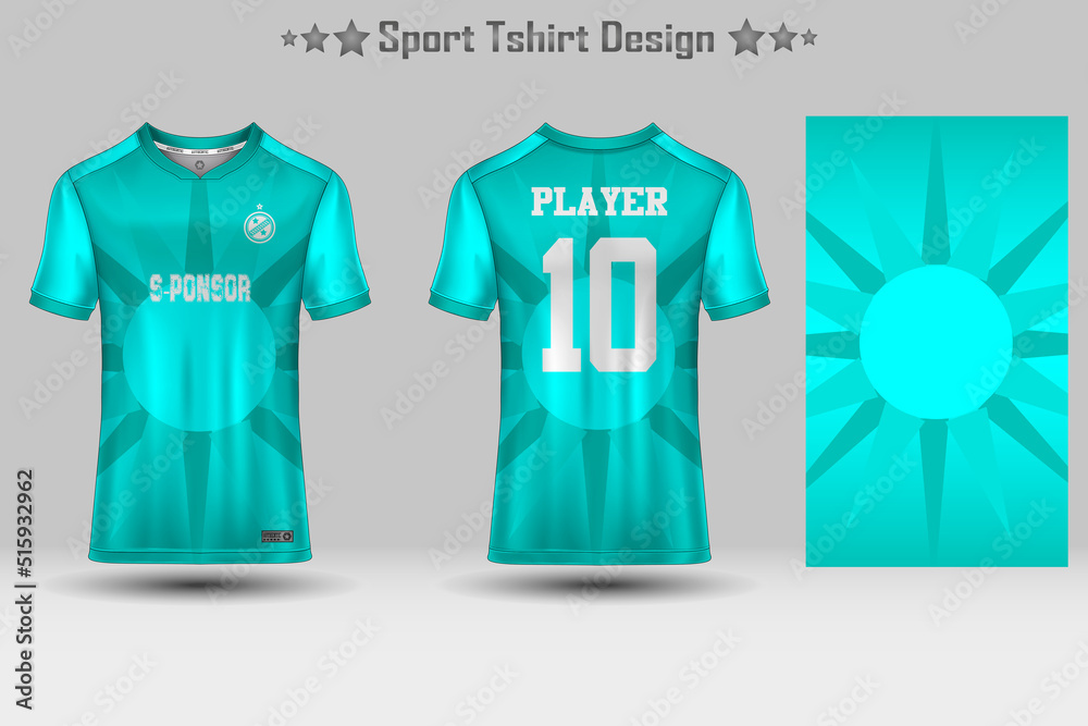 Naklejka premium Football sport jersey mockup abstract geometric pattern t-shirt design