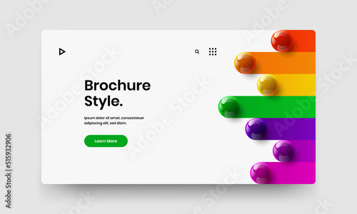 Multicolored site vector design layout. Creative realistic spheres placard concept.