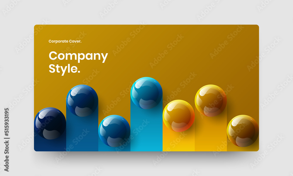 Amazing poster design vector concept. Simple realistic balls horizontal cover template.