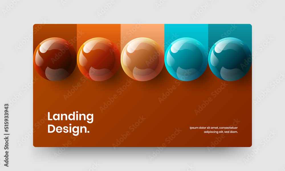 Abstract 3D spheres corporate brochure illustration. Bright flyer design vector concept.