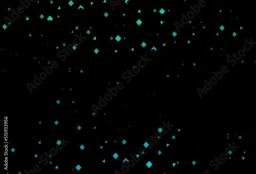 Dark green, yellow vector texture in poly style with circles, cubes.