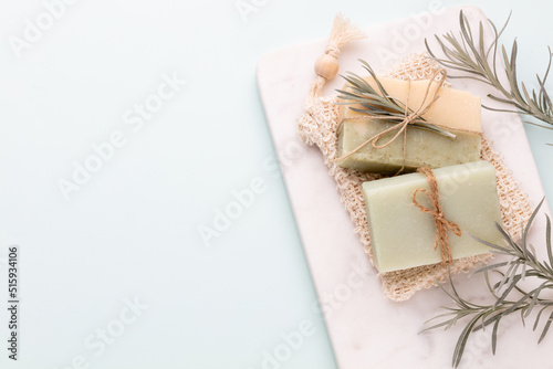 Handmade natural soap with herbal.