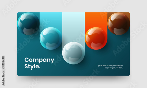 Premium site screen vector design layout. Amazing realistic spheres company cover concept. © kitka