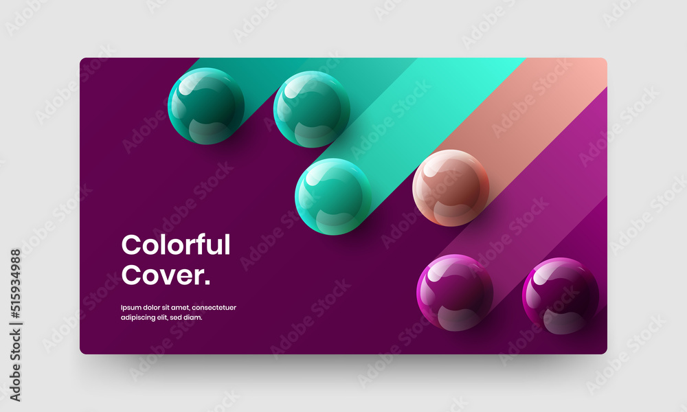 Isolated poster vector design concept. Clean 3D spheres company cover illustration.
