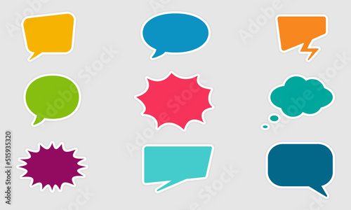 Clouds for Online Chat. Set of Speech Bubbles. Collection Empty Colorful Chat Balloons for Text and Chat. Isolated Vector Illustration