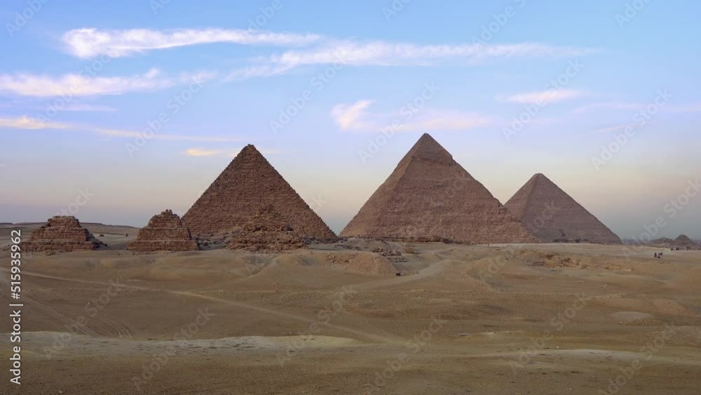 Great Pyramid of Cheops, three pyramids, Giza Plateau, ancient Egypt Great Pyramid of Cheops, three pyramids, Giza Plateau, ancient Egypt