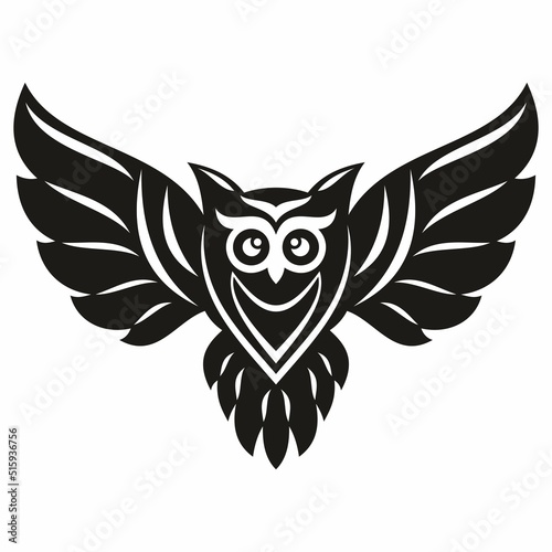Vector illustration Owl logo vector graphics emblem on a white background