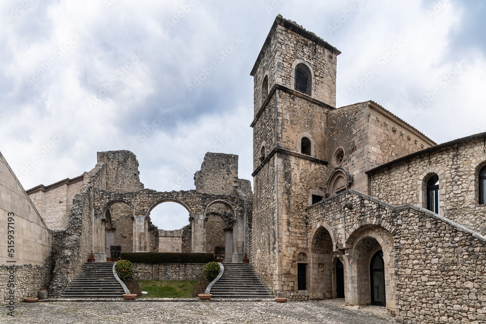 Ruins of Abbazia del Goleto, a medieval abbey built in 12th century, Sant'Angelo dei Lombardi, Campania, Italy