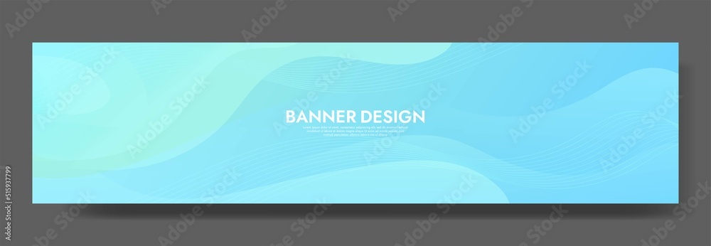 Abstract Blue Fluid Banner Template. Modern background design. gradient color. Dynamic Waves. Liquid shapes composition. Fit for banners