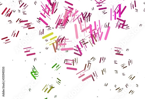 Light Pink  Green vector texture with colorful lines.