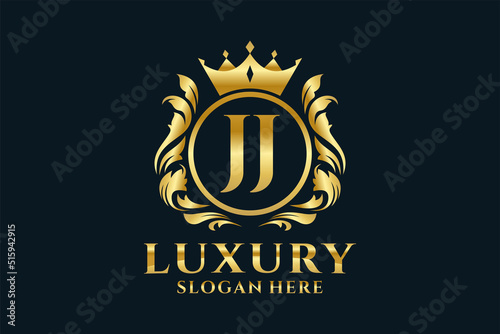 Initial JJ Letter Royal Luxury Logo template in vector art for luxurious branding projects and other vector illustration.