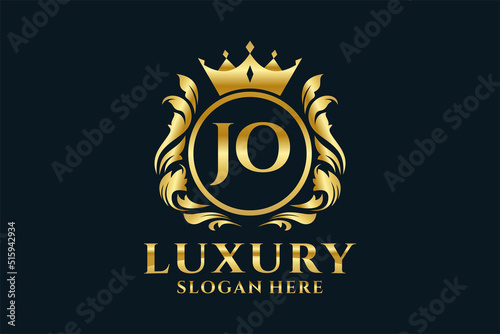 Initial JO Letter Royal Luxury Logo template in vector art for luxurious branding projects and other vector illustration.